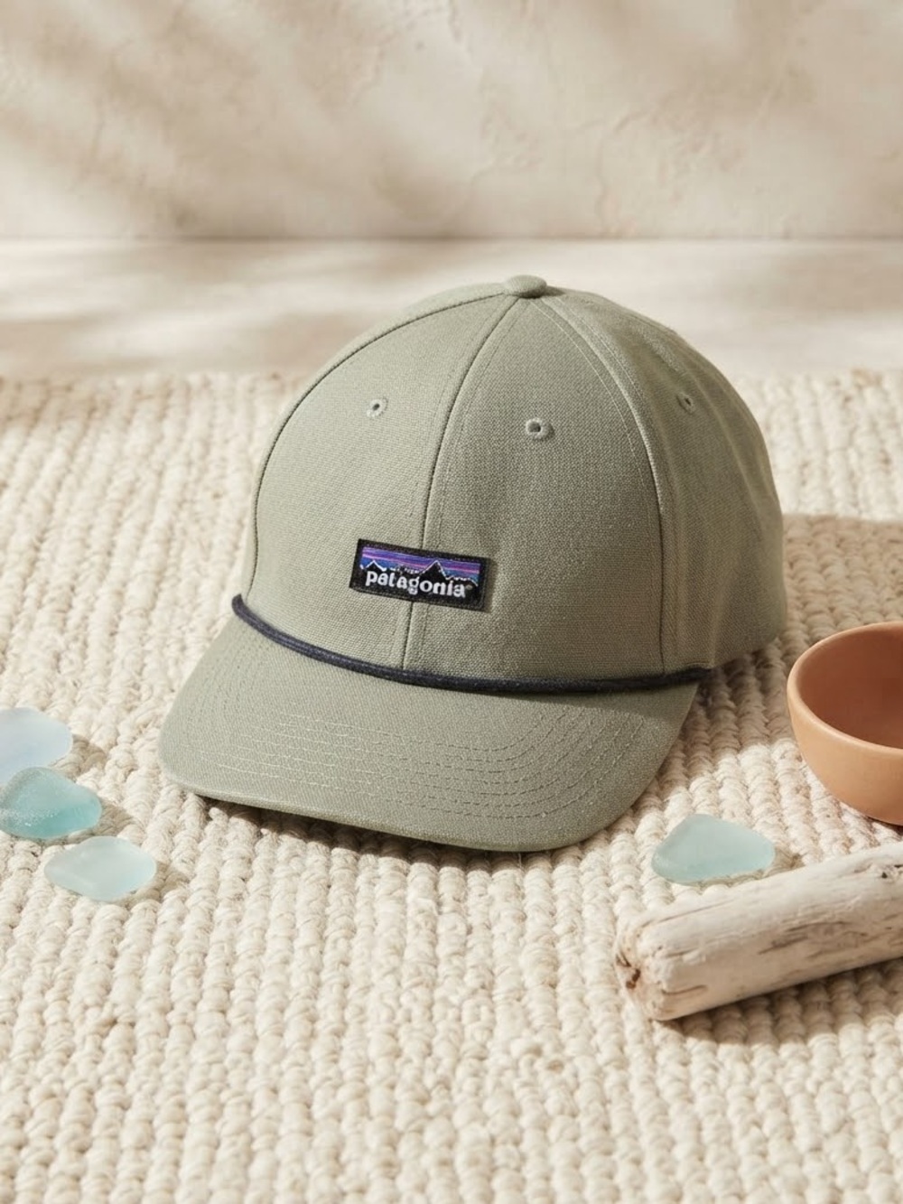 PATAGONIA Olive Sage Green P-6 Logo Rope Strapback Hat